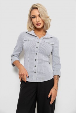 Рубашка классическая в полоску, цвет светло-серый, 230R643-1