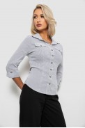 Сорочка класична в смужку, колір світло-сірий, 230R643-1 - фото № 2
