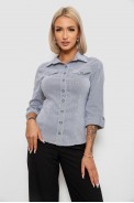 Рубашка классическая в полоску, цвет серый, 230R643-1 - фото № 0