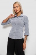 Рубашка классическая в полоску, цвет серый, 230R643-1 - фото № 2