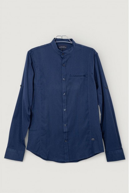 Сорочка чоловіча однотонна, колір синій, 186R6919