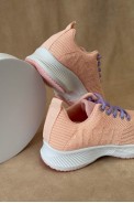 Кросівки жіночі текстиль, колір персиковий, 243RA33 оптом - фото № 3