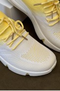 Кроссовки женские текстиль, цвет бело-желтый, 243RA33 - фото № 1