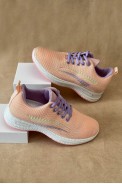Кроссовки женские текстиль, цвет персиково-фиолетовый, 243RA33 - фото № 1