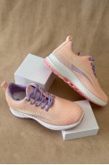 Кроссовки женские текстиль, цвет персиково-фиолетовый, 243RA33 - фото № 4