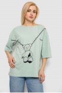 Футболка жіноча з принтом, колір оливковий, 244R2016 - фото № 0