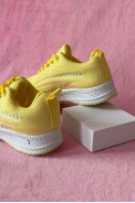 Кроссовки женские текстиль, цвет желтый, 243RA33 - фото № 3