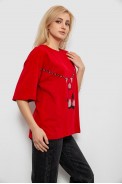 Футболка жіноча з принтом, колір червоний, 244R2016 - фото № 2