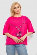 Футболка жіноча з принтом, колір рожевий, 244R2016 - фото № 0