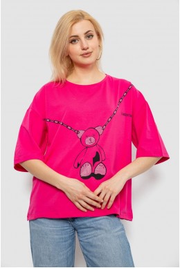 Футболка женская с принтом, цвет розовый, 244R2016
