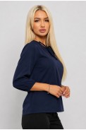 Блуза жіноча однотонна  -уцінка, колір синій, 230R87-U-1 - фото № 2