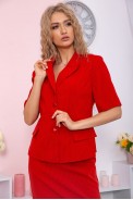 Классический костюм юбка + блуза красного цвета 167R0259 - фото № 1