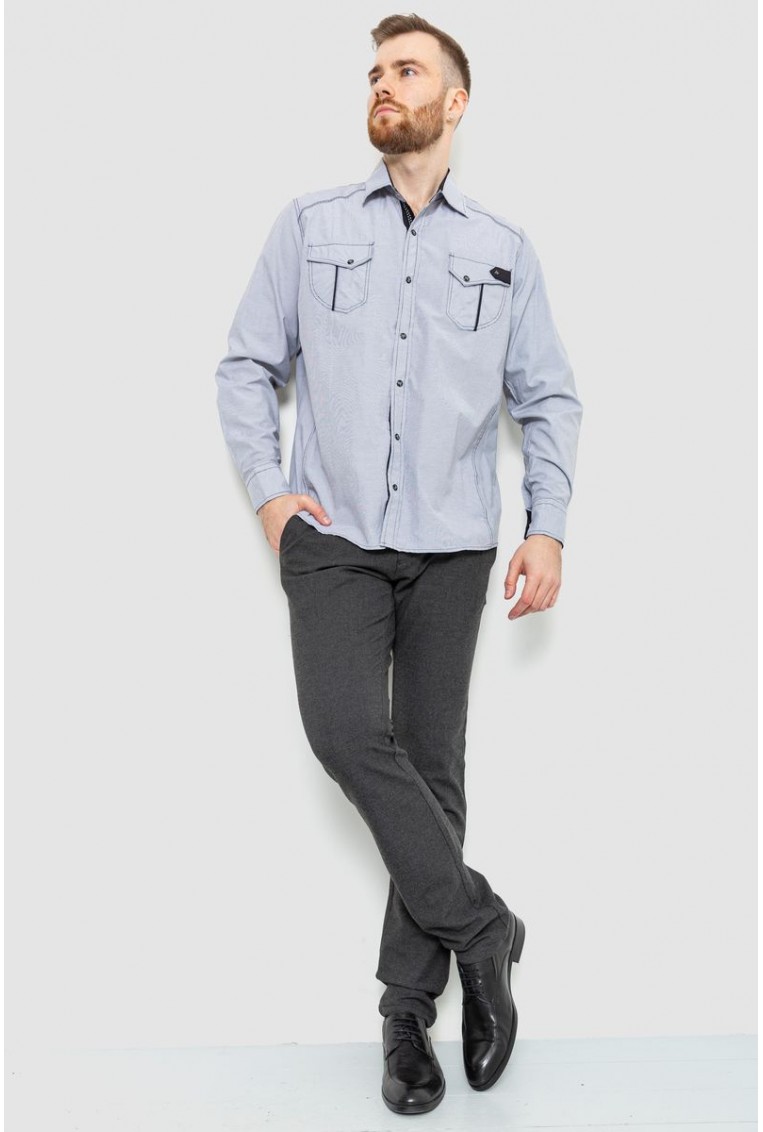 Купить Рубашка мужская в полоску, цвет серый, 186R0695 - Фото №2