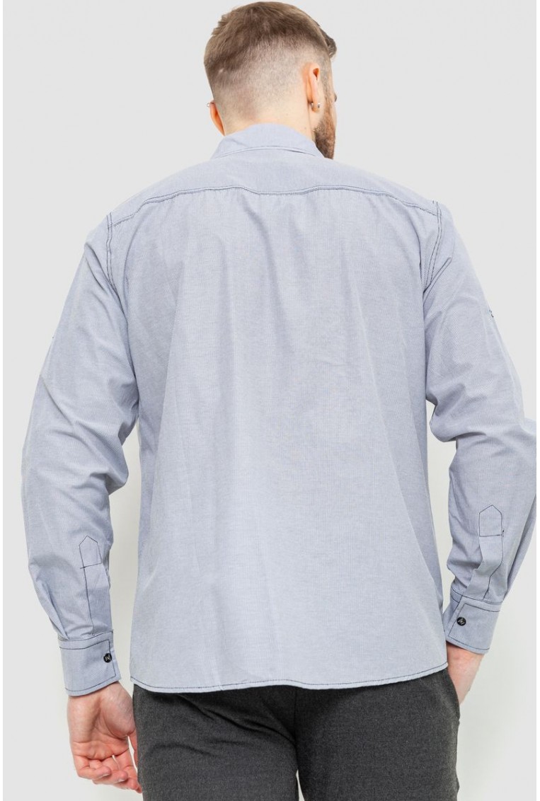 Купить Рубашка мужская в полоску, цвет серый, 186R0695 - Фото №4