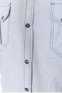 Рубашка мужская в полоску, цвет серый, 186R0695 - фото № 4