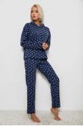 Костюм жіночий домашній з принтом, колір синьо-білий, 257R1115 оптом - фото № 2