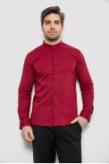 Сорочка чоловіча однотонна, колір бордовий, 186R2033 - фото № 0