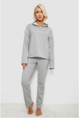 Костюм женский домашний с принтом, цвет серый, 257R1115
