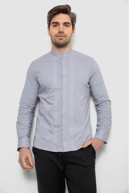 Рубашка мужская однотонная, цвет серый, 186R2033