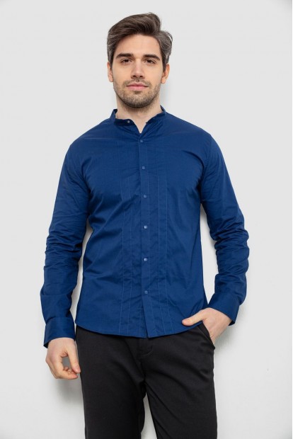Сорочка чоловіча однотонна, колір синій, 186R2033