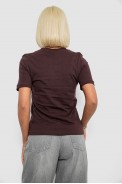 Жіноча футболка з принтом, колір шоколадний, 241R120 - фото № 3