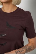 Жіноча футболка з принтом, колір шоколадний, 241R120 - фото № 4