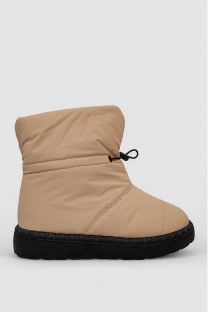 Дутики женские зимние на меху  -уценка, цвет черно-бежевый, 248RFM11-U-1