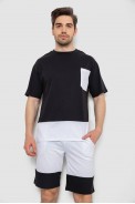 Костюм чоловічий повсякденний, колір чорно-білий, 238R1533 - фото № 0