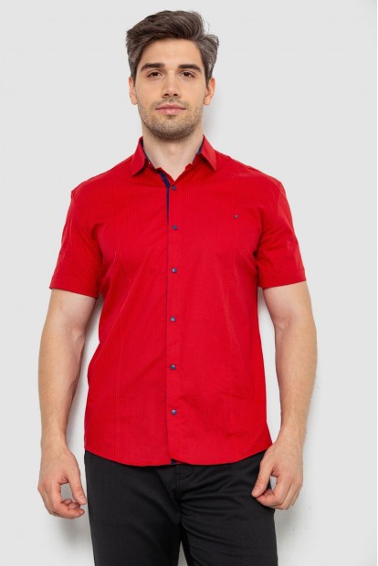 Сорочка чоловіча з принтом, колір червоний, 214R7129