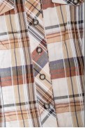 Рубашка женская в клетку  -уценка, цвет бежево-серый, 230R061-11-U-29 оптом - фото № 5