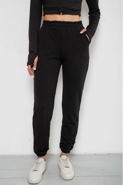 Спортивные штаны женские, цвет черный, 238R345-1