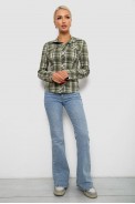 Сорочка жіноча в клітку  -уцінка, колір хакі, 230R064-1-U-14 - фото № 1