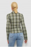 Сорочка жіноча в клітку  -уцінка, колір хакі, 230R064-1-U-14 - фото № 3