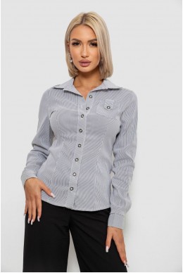 Рубашка классическая в полоску, цвет серо-белый, 230R644-1