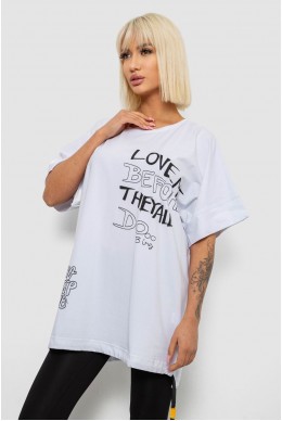 Футболка женская с принтом, цвет белый, 244R4006