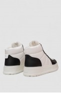 Кросівки жіночі зимові на хутрі, колір біло-чорний, 248RMB02 - фото № 3