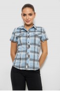 Сорочка жіноча в клітку  -уцінка, колір блакитний, 230R061-11-U-25 - фото № 0