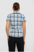 Сорочка жіноча в клітку  -уцінка, колір блакитний, 230R061-11-U-25 - фото № 3