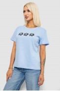 Футболка жіноча з принтом, колір блакитний, 221R5072 - фото № 2