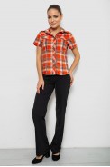 Сорочка жіноча в клітку  -уцінка, колір помаранчевий, 230R061-11-U-28 оптом - фото № 1