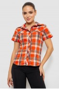 Сорочка жіноча в клітку  -уцінка, колір помаранчевий, 230R061-11-U-28 оптом - фото № 0