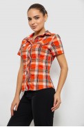 Сорочка жіноча в клітку  -уцінка, колір помаранчевий, 230R061-11-U-28 оптом - фото № 2