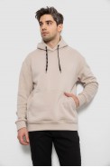 Худи мужской на флисе однотонный, цвет светло-бежевый, 241R2650 - фото № 0