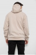 Худи мужской на флисе однотонный, цвет светло-бежевый, 241R2650 - фото № 3