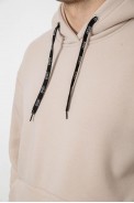 Худи мужской на флисе однотонный, цвет светло-бежевый, 241R2650 - фото № 4
