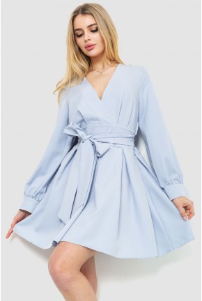 Платье на запах нарядное, цвет светло-голубой, 214R535