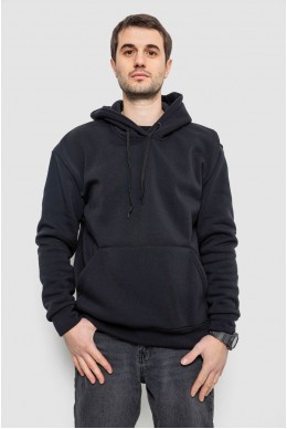 Худи мужской на флисе однотонный, цвет чернильный, 241R2650