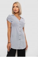 Сорочка-туніка в смужку, колір світло-сірий, 230R665 - фото № 0