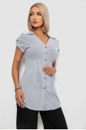 Сорочка-туніка в смужку, колір світло-сірий, 230R665 - фото № 2