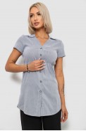 Рубашка-туника в полоску, цвет серый, 230R665 - фото № 0